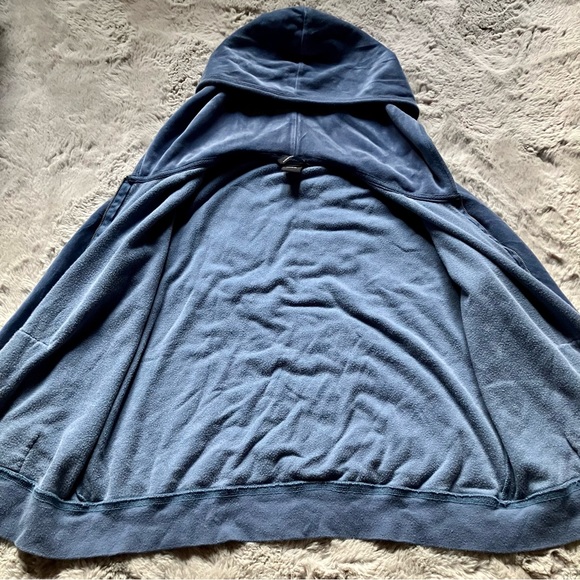 90s Y2K sky blue velour velvet zip up by Moda International - Picture 3 of 5